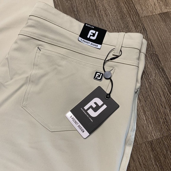 FJ FOOTJOY Performance Knit Golf Pants Men's 40x34 Stone / Beige - Picture 1 of 7